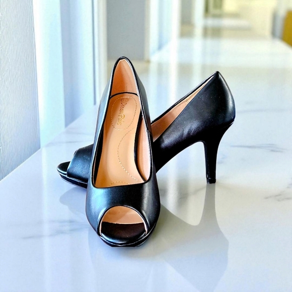 DREAM PAIRS Women's New In Box City-OT Black Open Toe High Heel Shoes Size 8.5 M - Picture 1 of 16